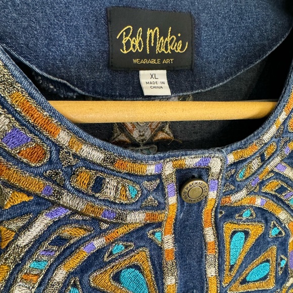 Bob Mackie Wearable Art Denim Jacket with Embroidery Detail - Picture 5 of 6